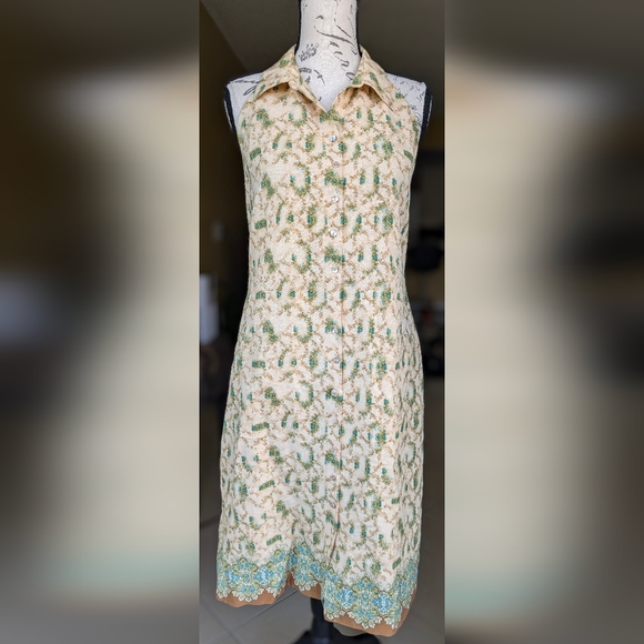 NWOT TOMMY BAHAMA Slik Halter Floral Shirt Dress Size Medium - Picture 4 of 11